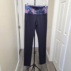 Lululemon Athletica Black Leggings with Pink and Blue Waistband
